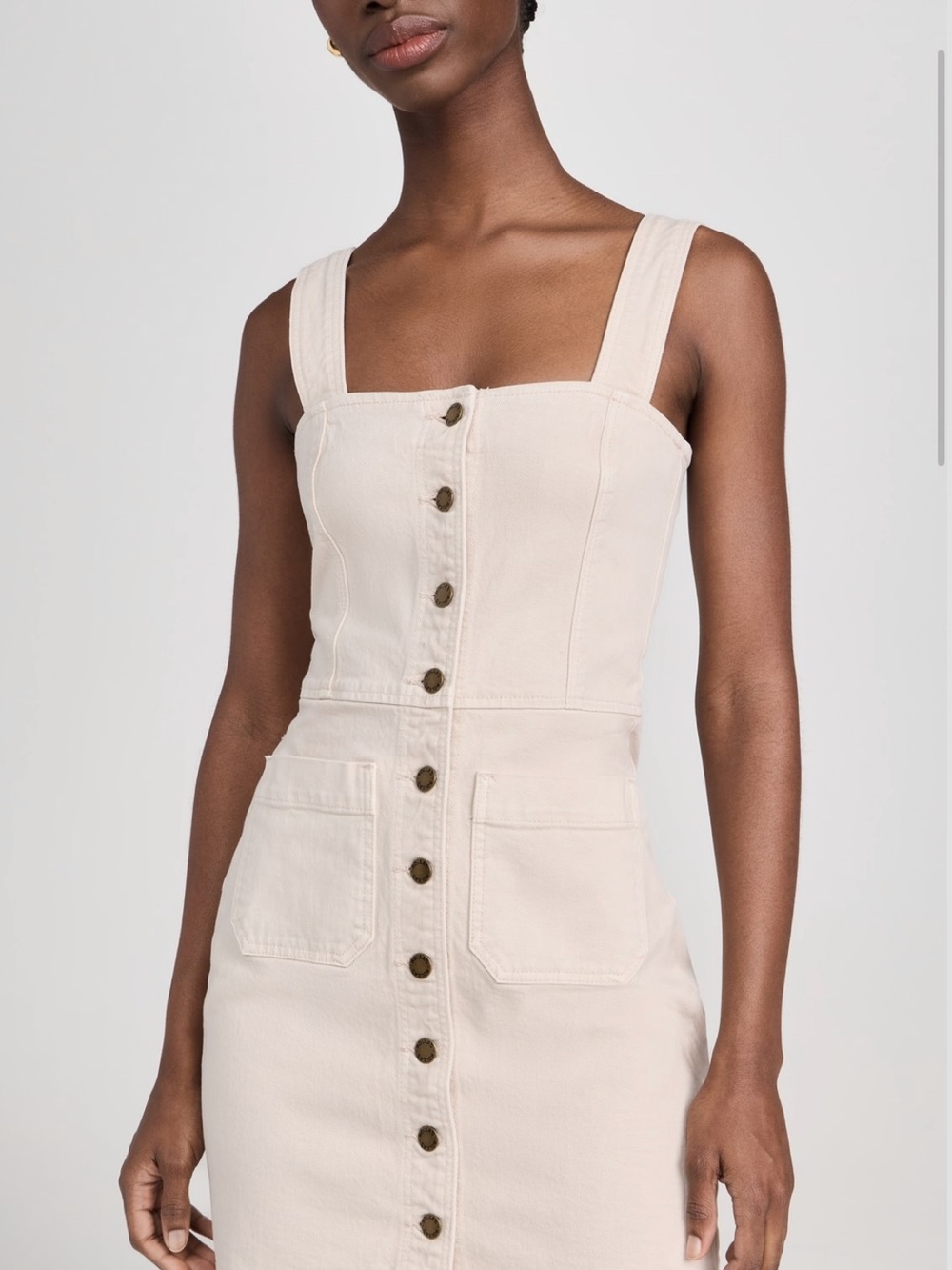 ROLLA'S Cream Button-Front Mini Dress - Picture 4 of 5